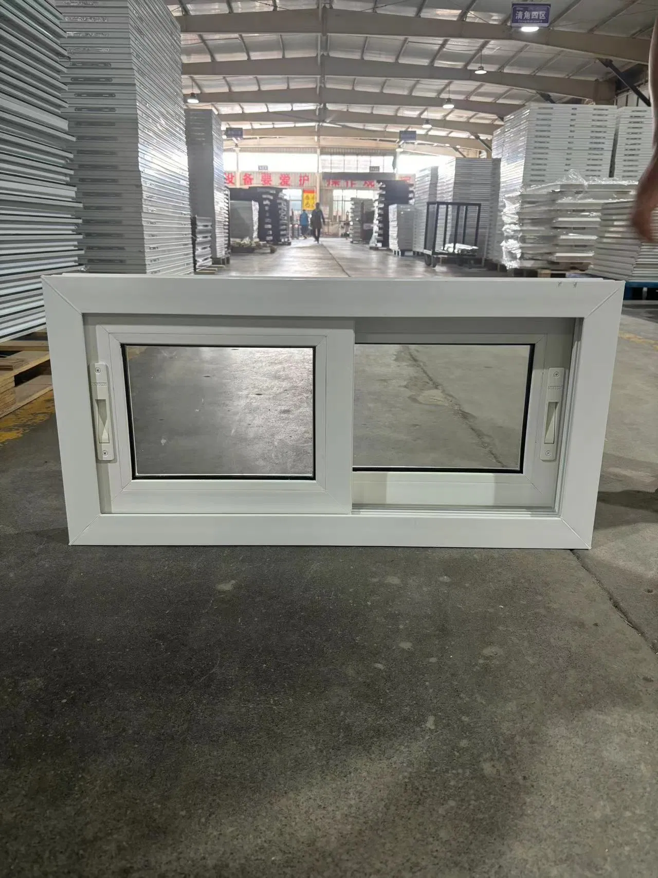 Double Glazed Sliding Windows Low-E Glass PVC Sliding Window with Mosquito Net