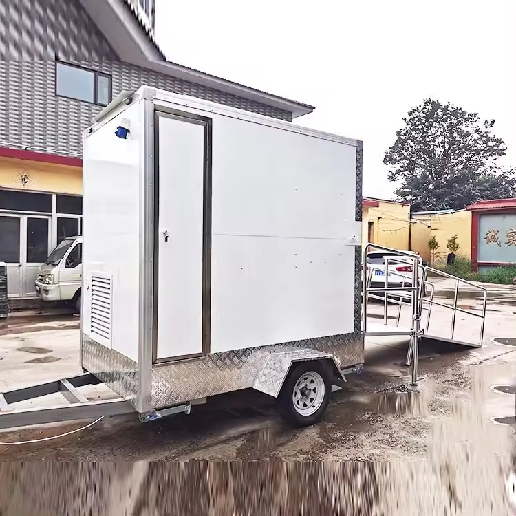 Luxury Portable Toilet Trailer Outdoor Portable Bathrooms Cart Mobile Toilet Camping Bathroom