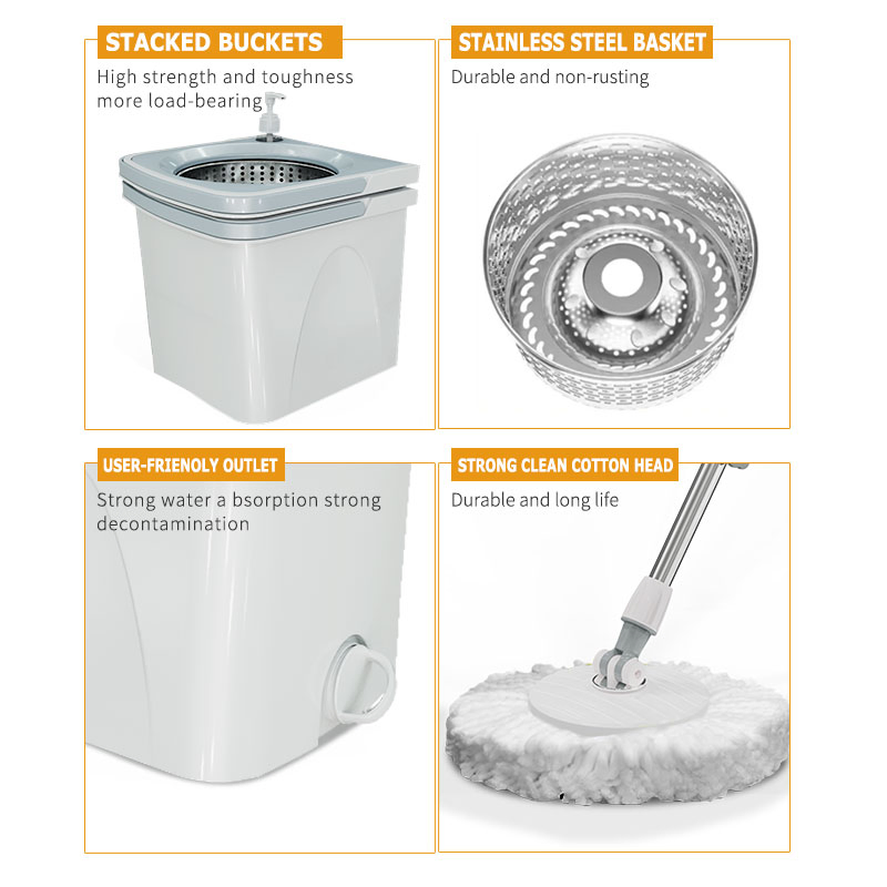 Набор пластиковой швабры с ведром, цвет на выбор