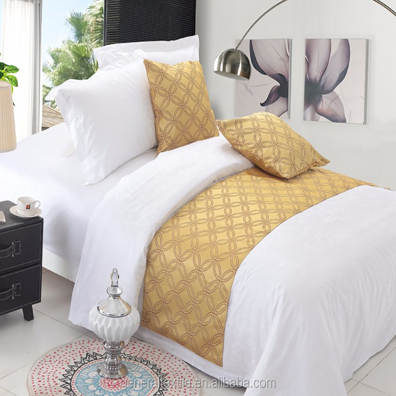 Bed Scarf Runner with Knots Blend Wool for Bedroom Home Hotel