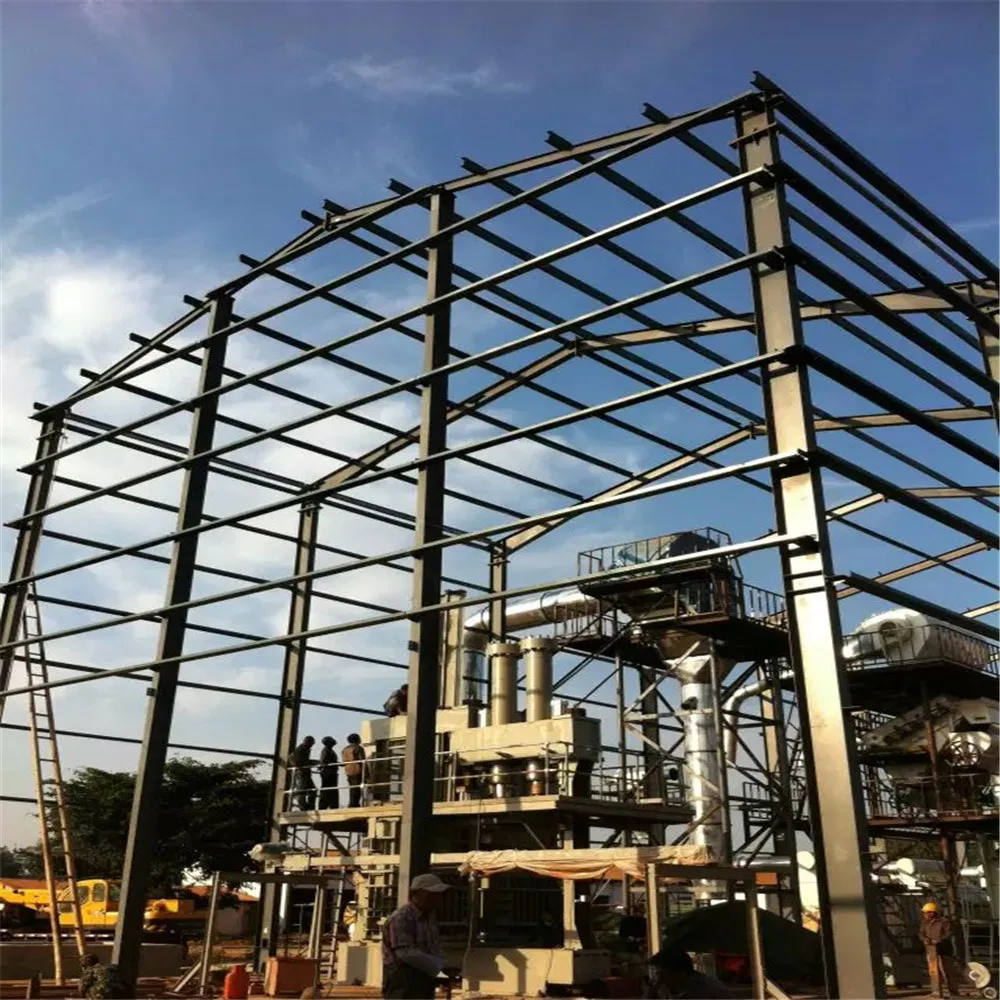Prefabricated Warehouse Steel Structure Workshop Factory Prefabricated Hangar with Canopy Rainshed Awning