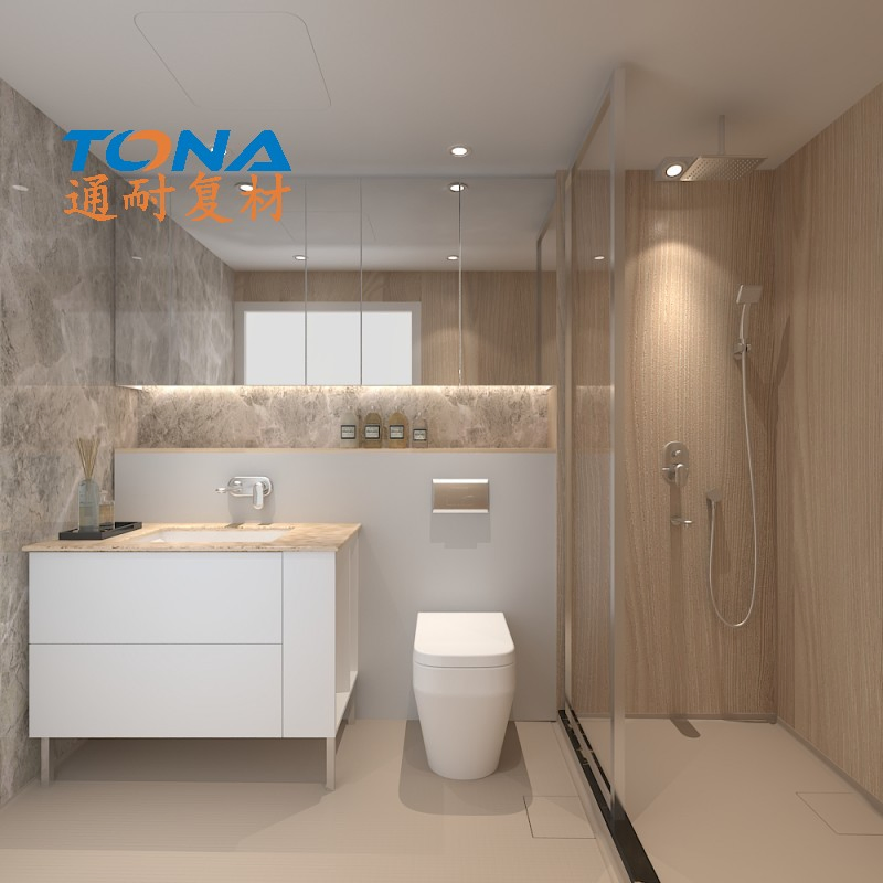 Hubei Tongna Hotel's Prefabricated Bathroom - Antibacterial and Easy-to-Clean SMC