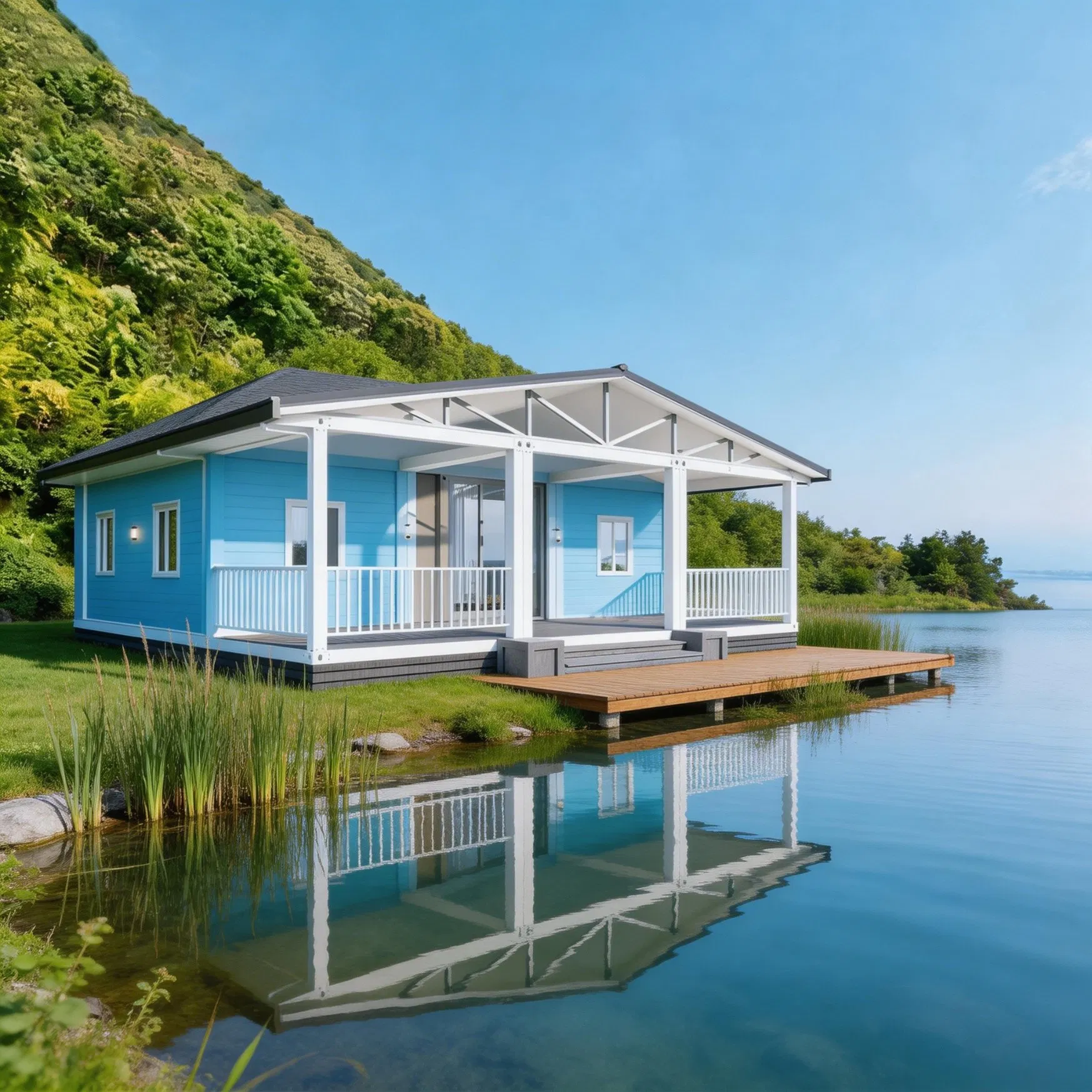 6X18X3.8m Modular Villa with Porch Movable Steel Structure House Detachable Container House for Villa