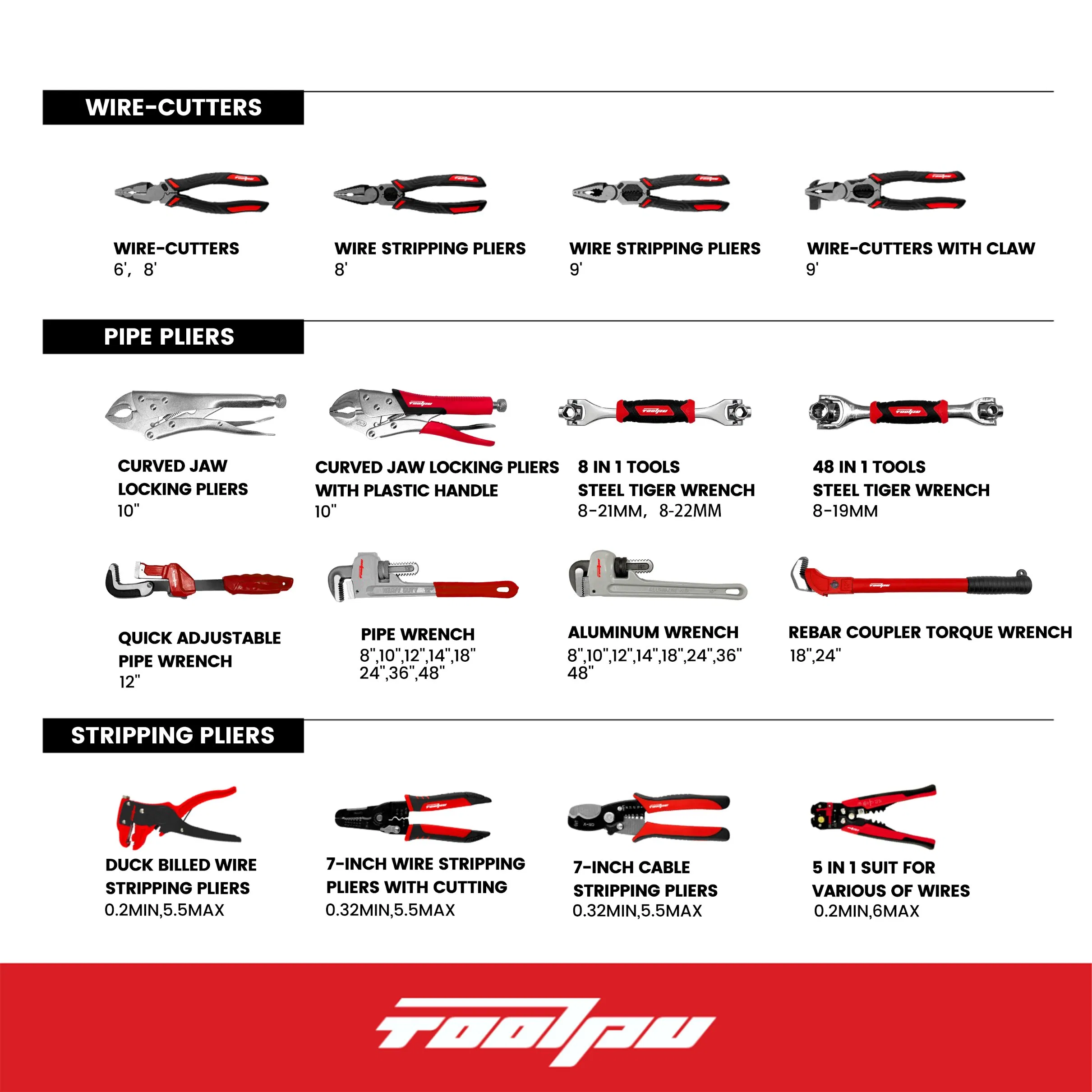 Комбинированные пассатижи 8 дюймов с эргономичной рукояткой
