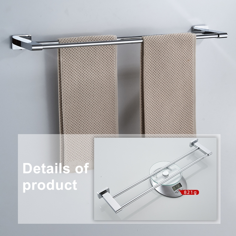 Двойной полотенцедержатель из латуни, хром