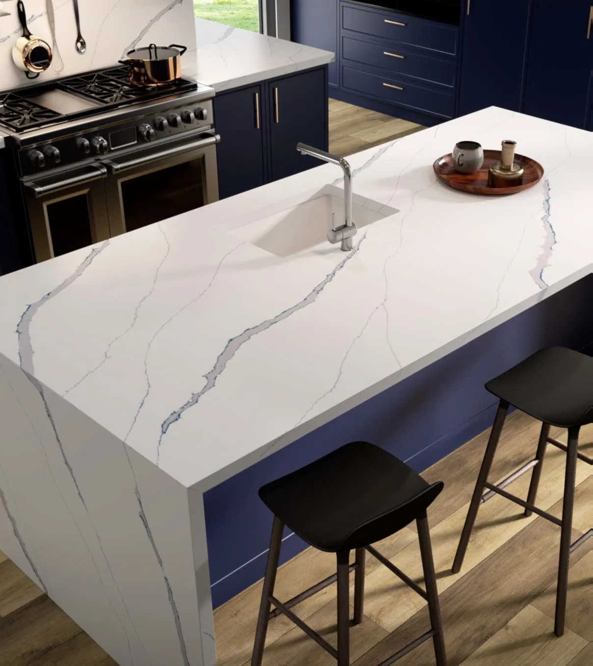 Natural Color Natural Looking Silica Free Quartz Slab, Practical for Custom Designs