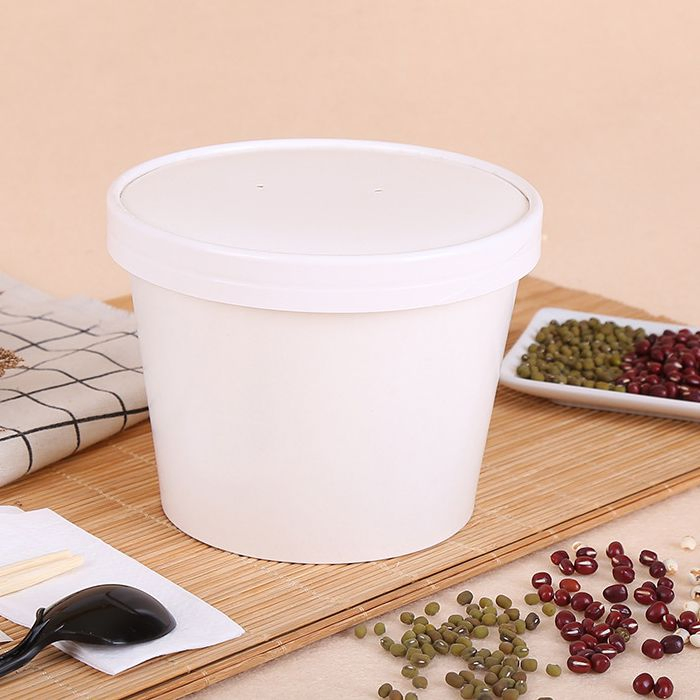 Биоразлагаемая бумажная миска для лапши с крышкой