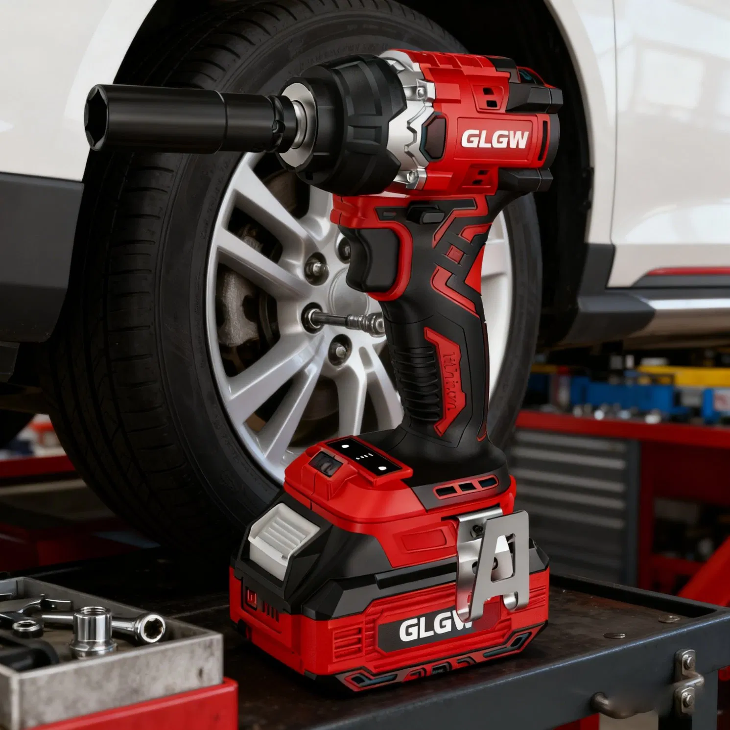 Glgw 18V 350nm Impact Wrench 1/2" 3/4" Cordless Brushless Power Wrench