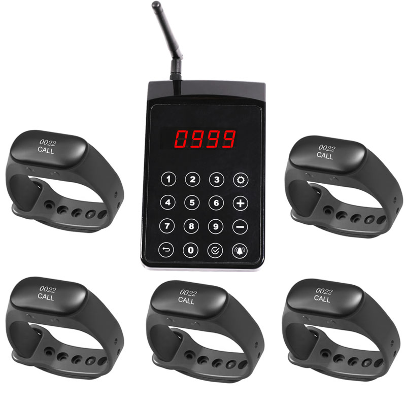 Wirelesslinkx Wireless Bracelet Receiver Wireless Paging Calling System Waterproof Restaurant Waiter Nurse Wrist Watch Pager