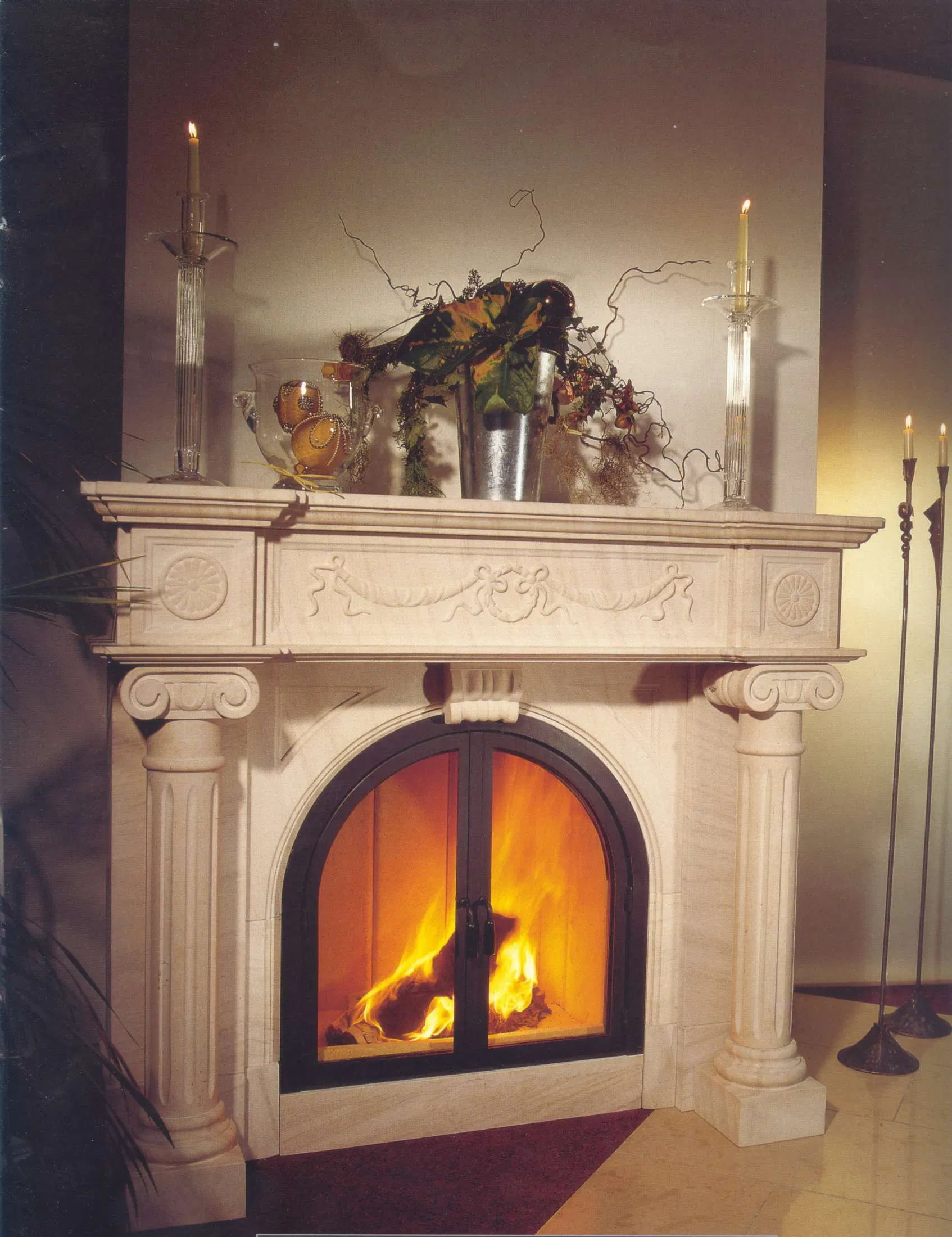 Fireplace/Sandstone Fireplace/ White Sandstone Fireplace