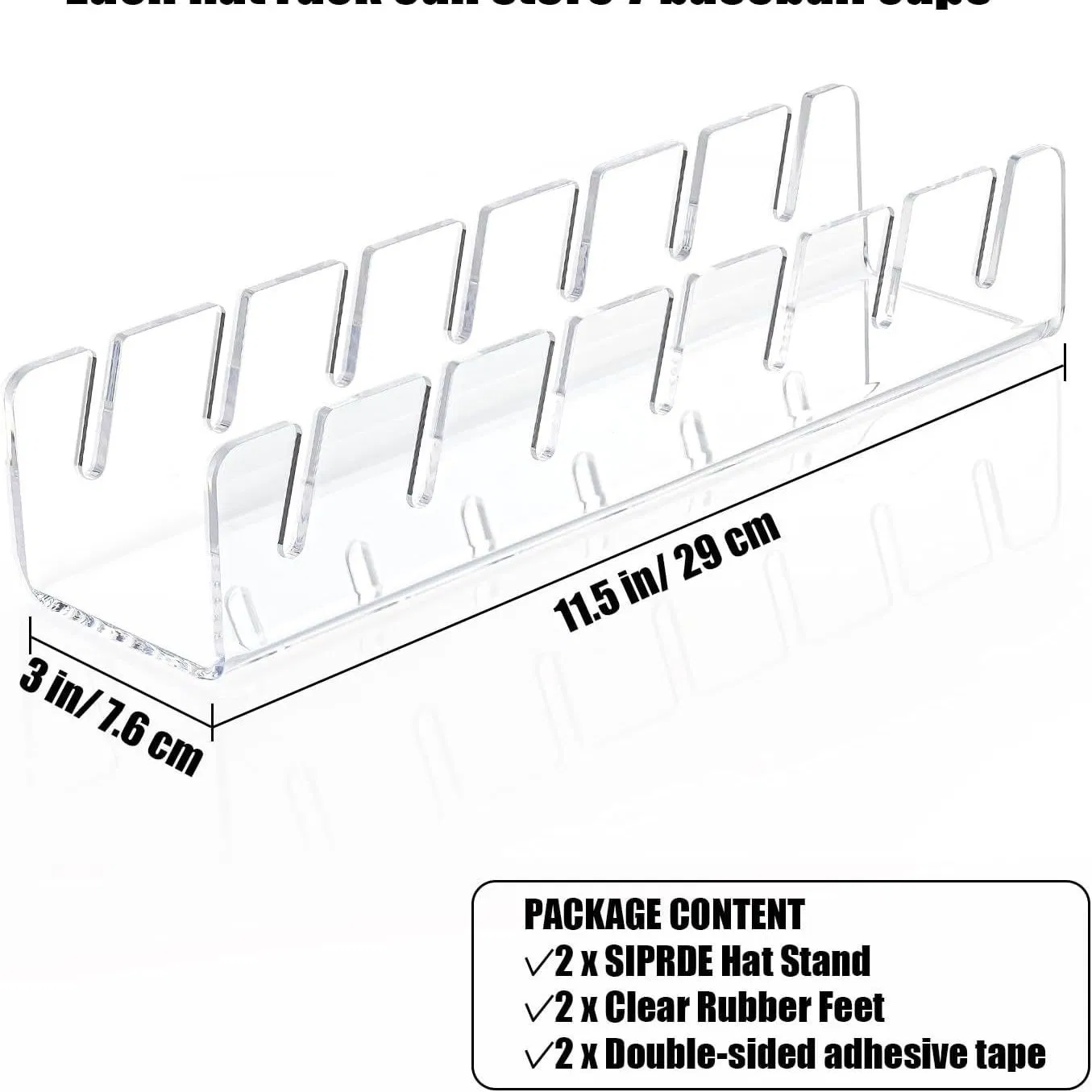 Baseball Cap Holder Acrylic Transparent Display Stand