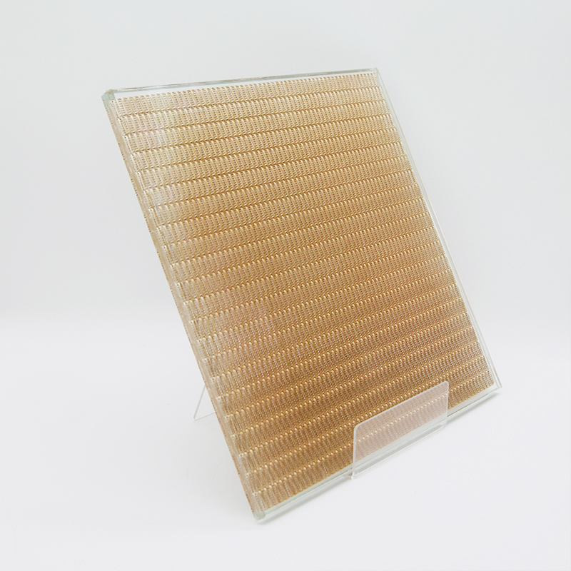 Guangzhou Glass Factory Customized Decorative Art Metal Wire Mesh Laminated Safety Glass