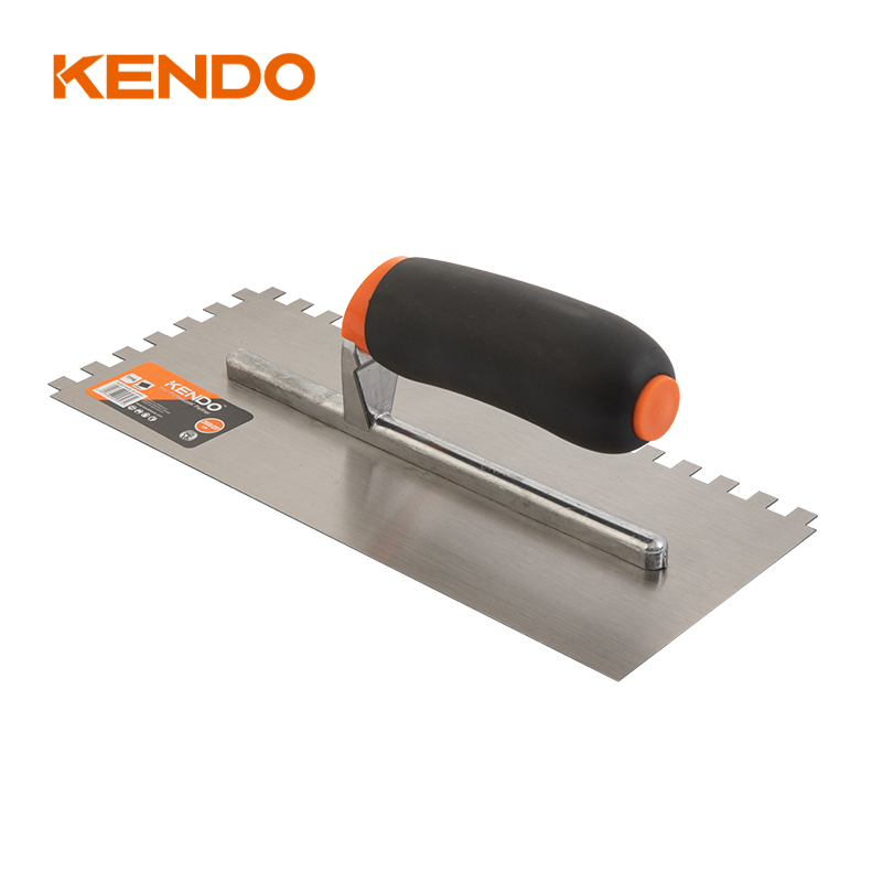 Kendo Plastering Trowel with Teeth and High-Grade Hardened Steel Blade for Durability and Flexibility