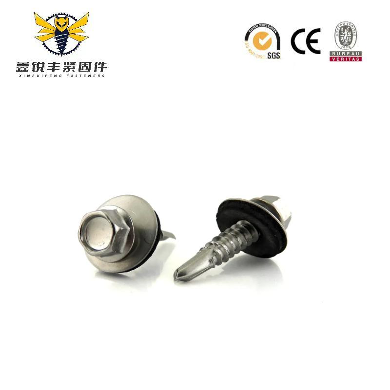 China Manufacturers Stainless Steel Hex Head Patta Self Drilling Sheet Metal Roofing Screw with Rubber Washer