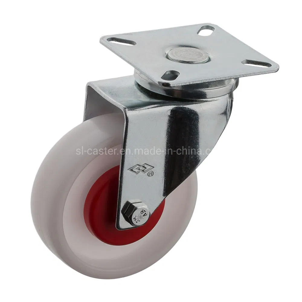 50mm Swivel Bolt Hole White Plastic Caster Wheel