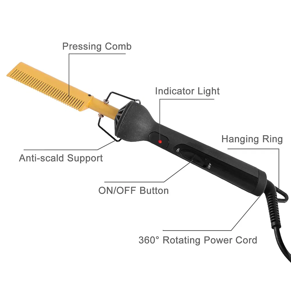 Hair Straightener Brush Hot Sales Electric Hot Comb Iron