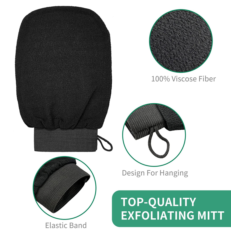 for Dead Skin Cell Remover Black Custom Turkish Exfoliatging Mitt Glove
