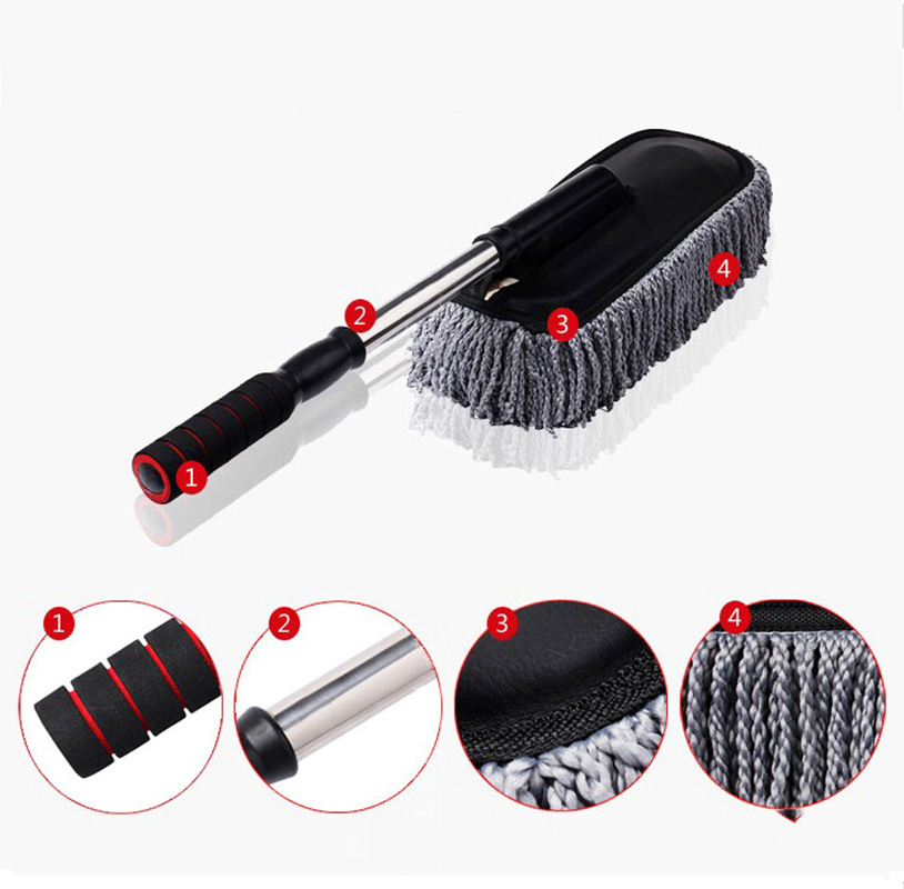 Car Wax Mop Cleaning Washing Nanofiber Dust Removal Cotton Telescopic Brush Esg12895