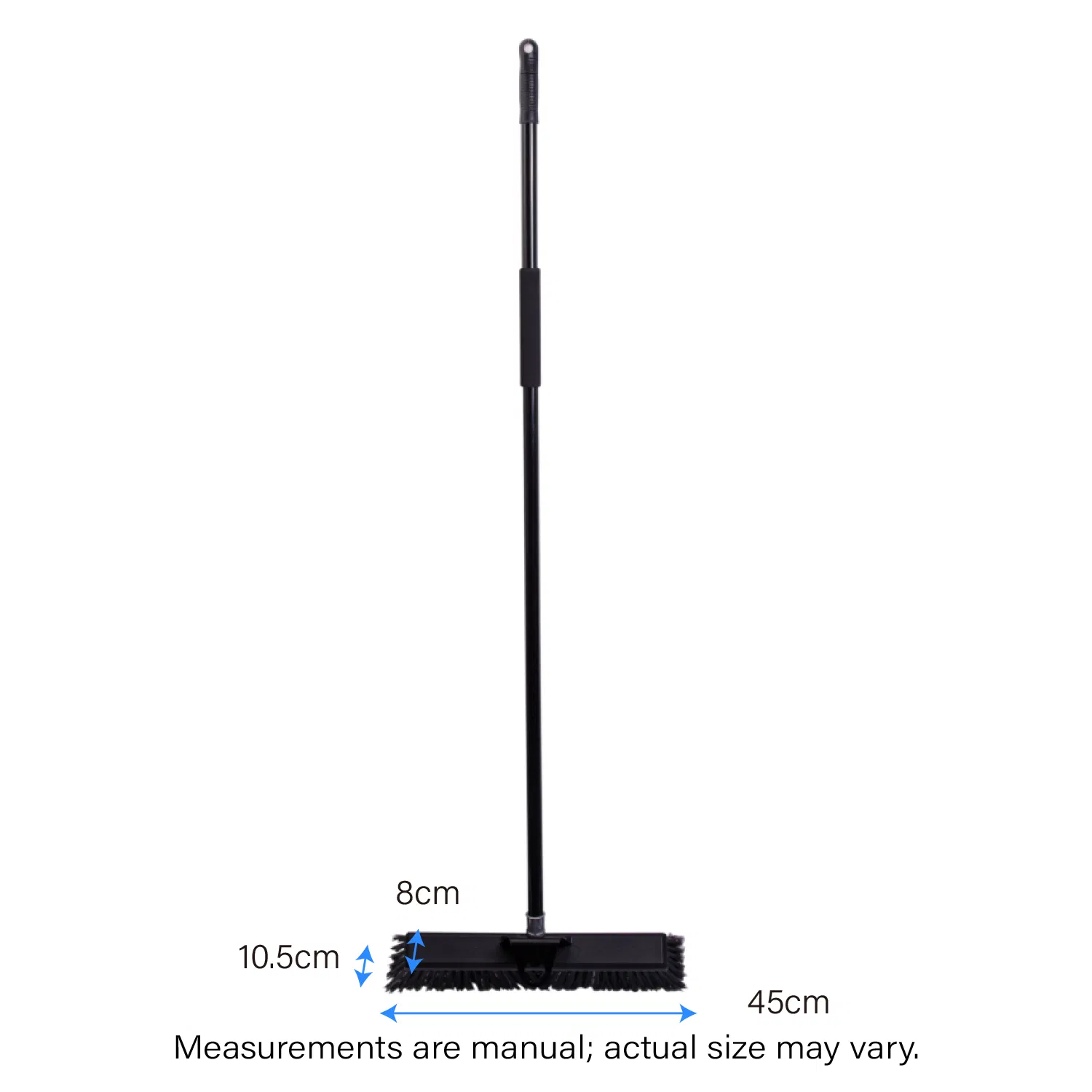 18 Inches Heavy Duty Push Broom Outdoor with Long Handle Black