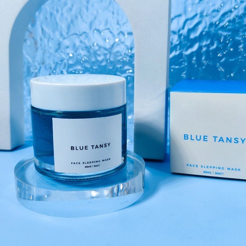 Private Label Smoothing Invisible Pores Resurfacing Clarity Face Mask Gel Whitening Cream Blue Tansy Sleeping Mask