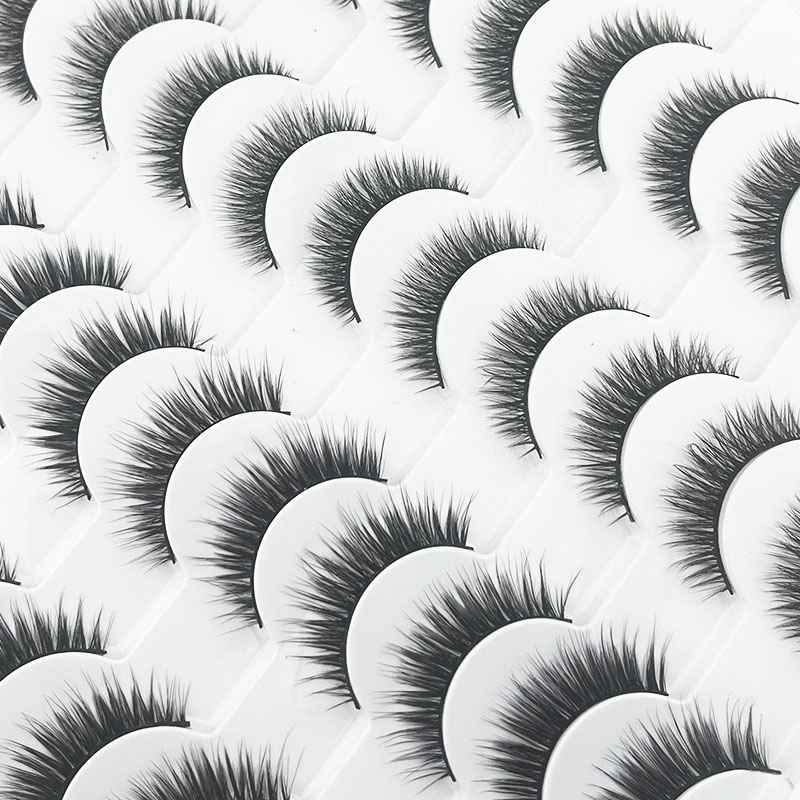 Natural Lashes, Short Eye Lashes, Wispy Faux Mink Lashes, 20pairs of Natural-Looking Fluffy Cat-Eye Strips for Small False Lashes
