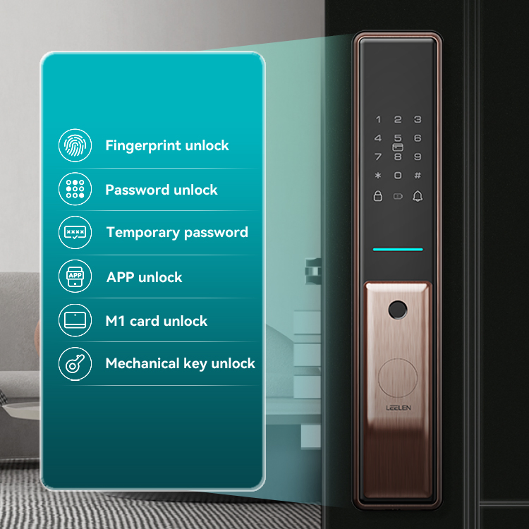 Leelen Cerraduras Digitales Security Deadbolt Door Lock APP Control Fingerprint Tuya Smart Door Lock Password