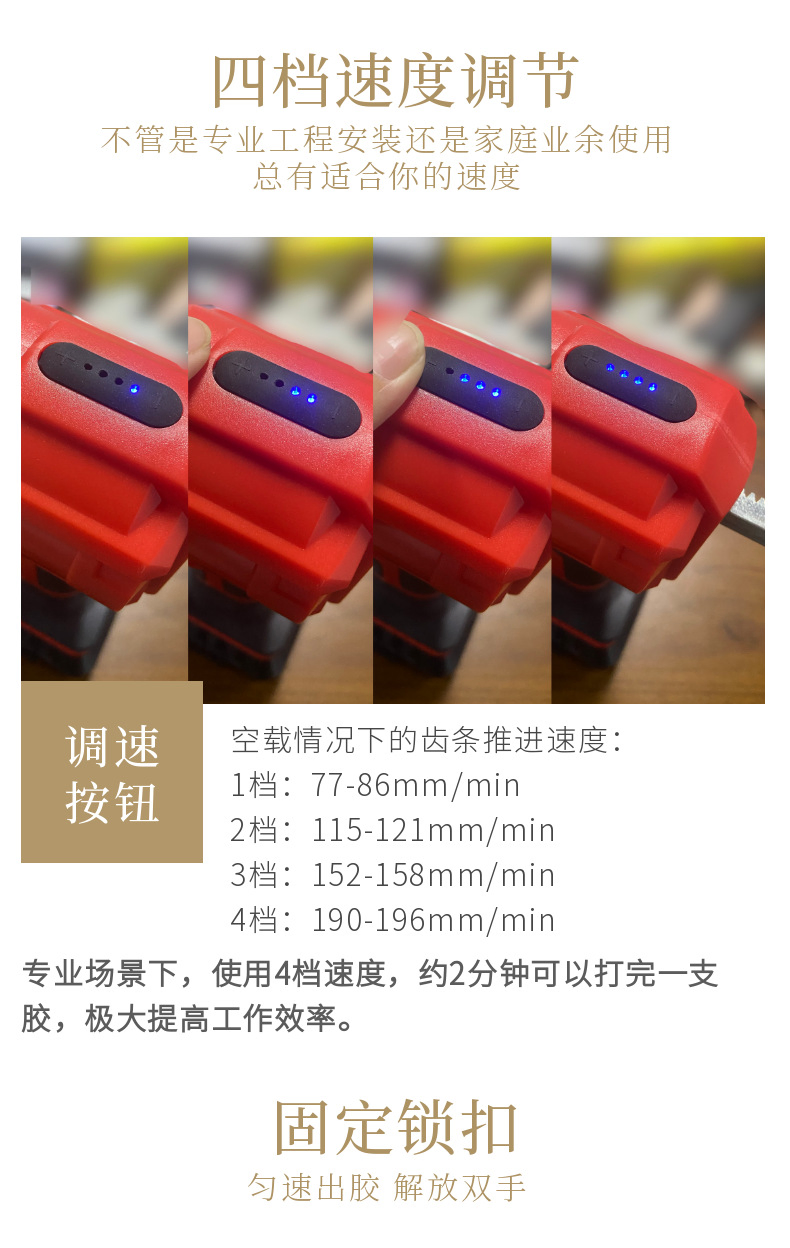 300ml Silicone Rubber Red Electric Glue Gun with One Charger and One Lithium Battery (European standard)