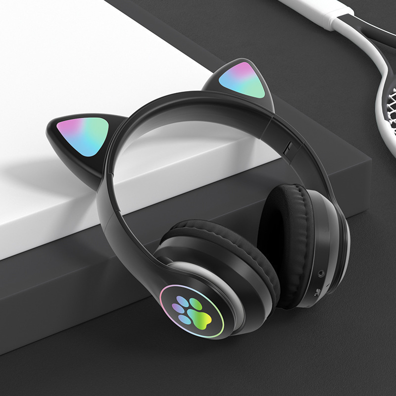 Cat Ear RGB Wireless Headphones Foldable with Long Battery Life