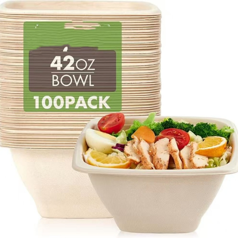 Brighthomey 42 Oz of Square Bulk Paper Bowls