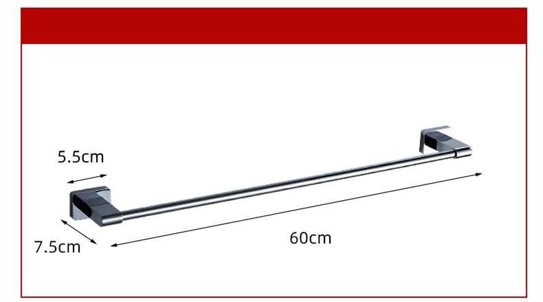 Полотенцедержатель одинарный хром, латунь
