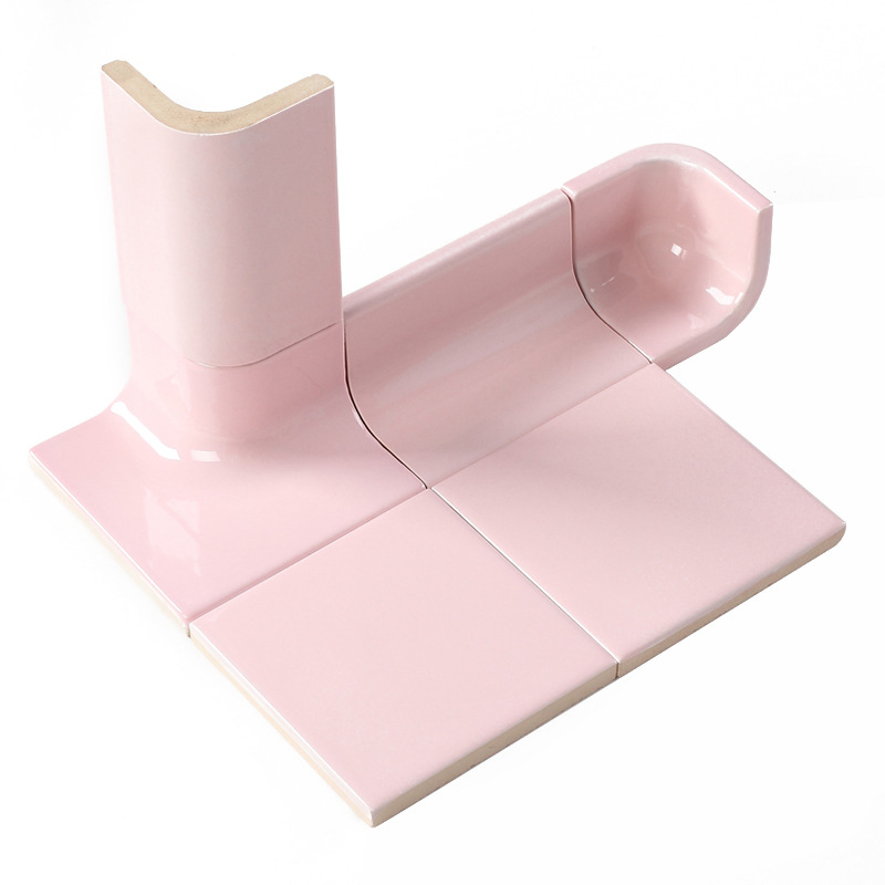 Bullnose Tile Corner Tile for Kitchen Table Bathroom Sink Pink