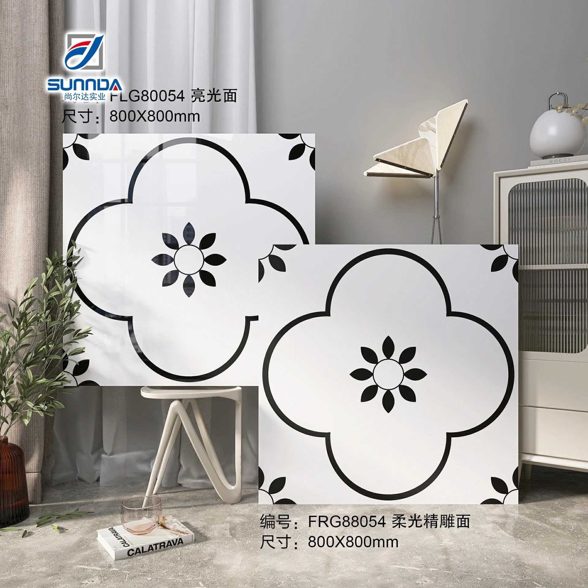 Foshan China Flower Art Designs Ceramic Wall and Floor Tile Kitchen and Bathroom Decoration