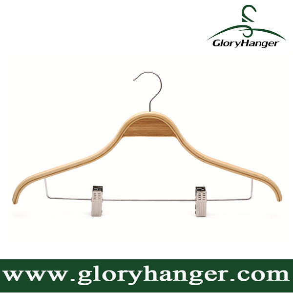 Wholesale Cheap Plywood Coat Hanger with Matel Hook