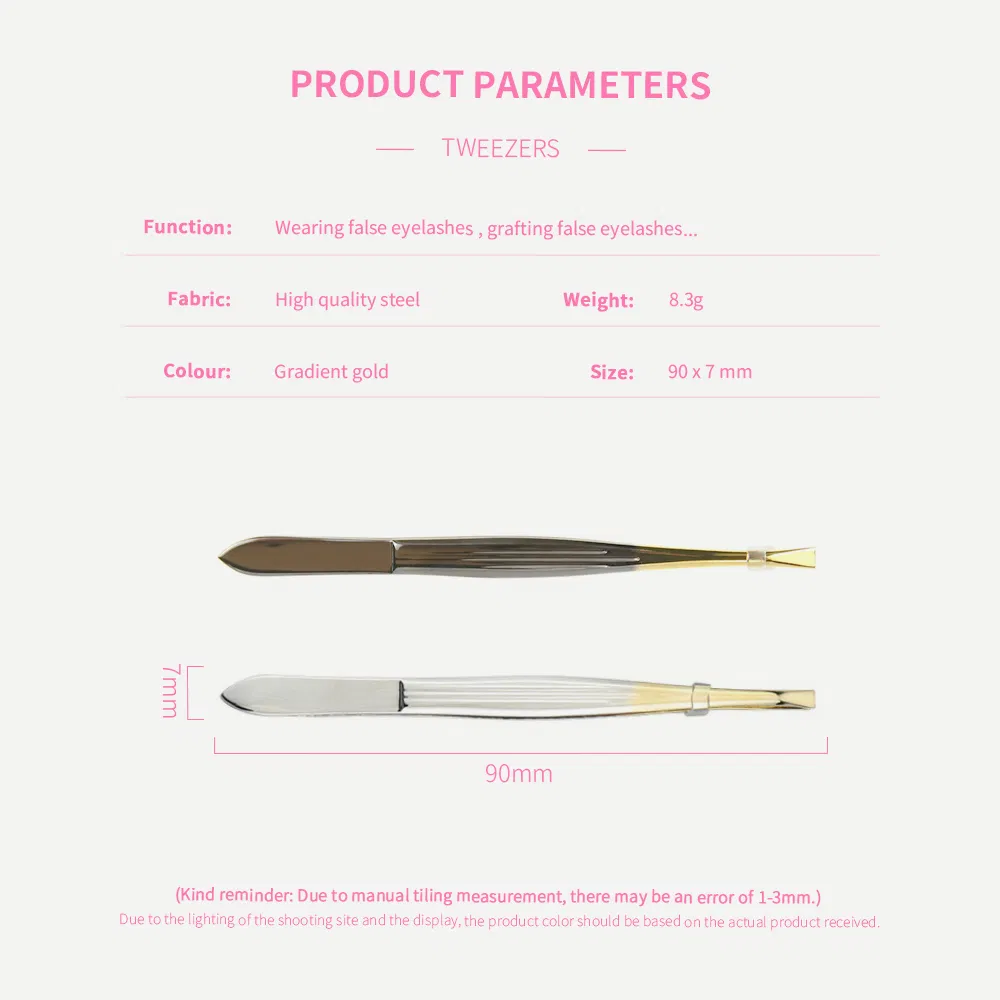 Lash Extension Fiber Tip Tweezers Gold Fiber Tip Eyelash Tweezers