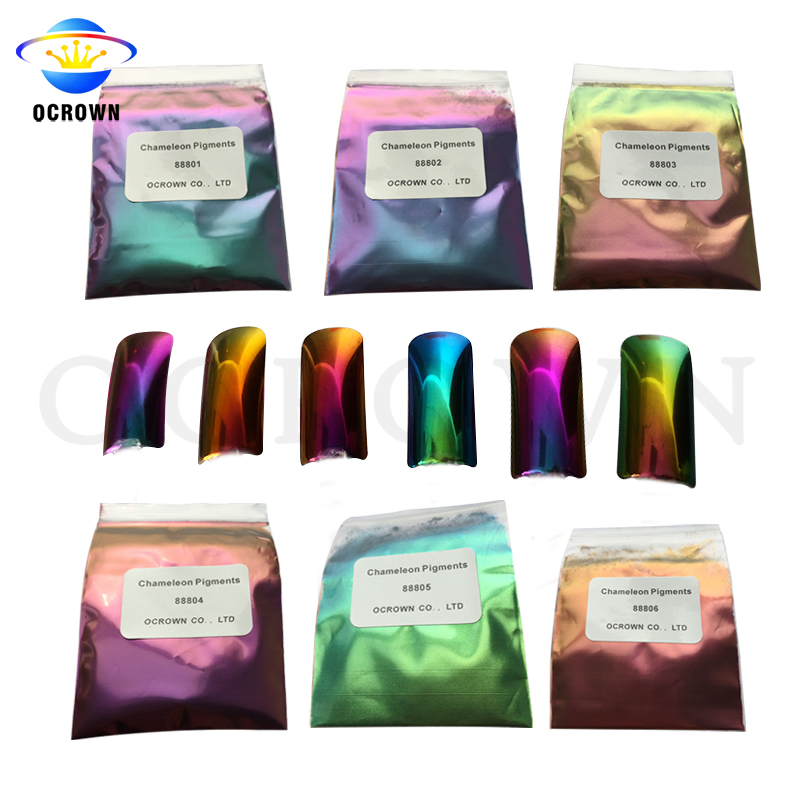 Acrylic Chameleon Aurora Powder, Shell Nail Art Pearl Manicure Chrome Pigment