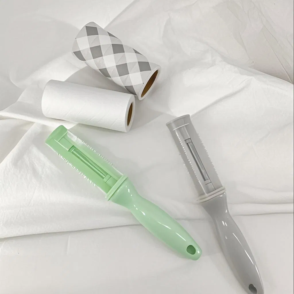 Reusable Manual Plastic Style Household Cleaning Set Sticky Paper Lint Roller for Pet Hair Removal Brush