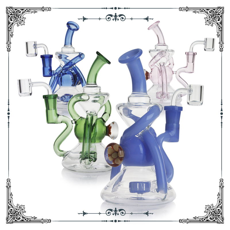 7.5" Small Showerhead Perc Glass Smoking Water Pipe Hand DAB Oil Rig Burner Recycler in Stock