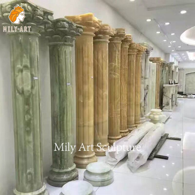 Decorative White Stone Marble Estatua Pillars Column