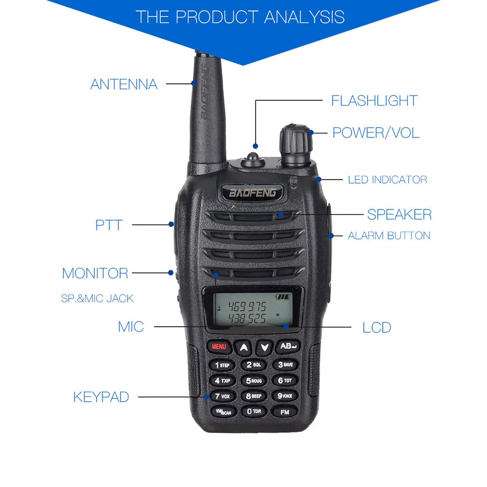 Портативная рация Baofeng BF-UV-B6, 5Вт, двойной диапазон