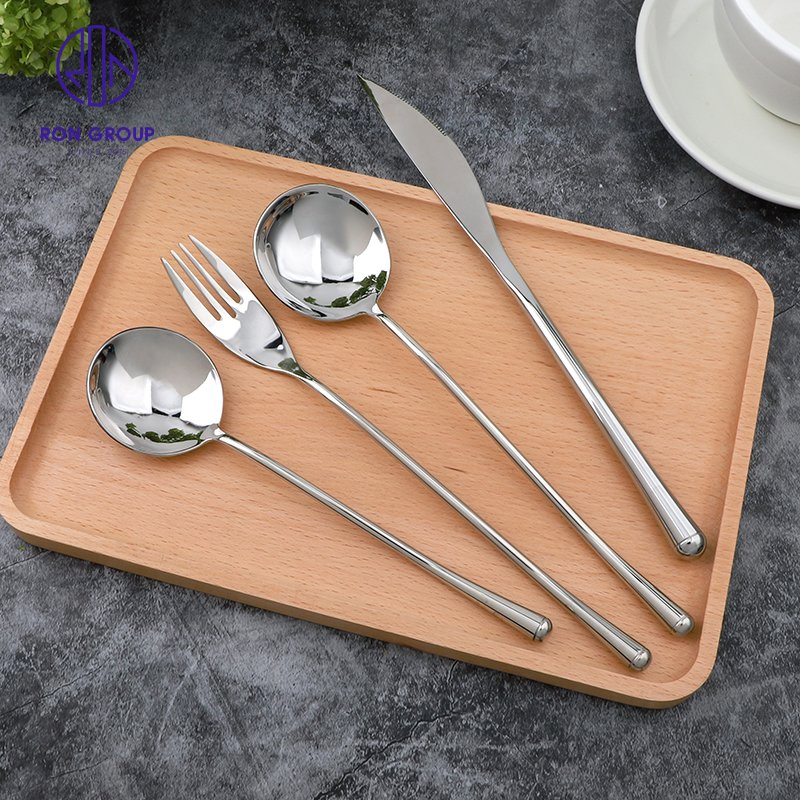 Western Western Food Tableware Stainless Steel Fine Handle Knife Fork and Spoon Five Piece Set