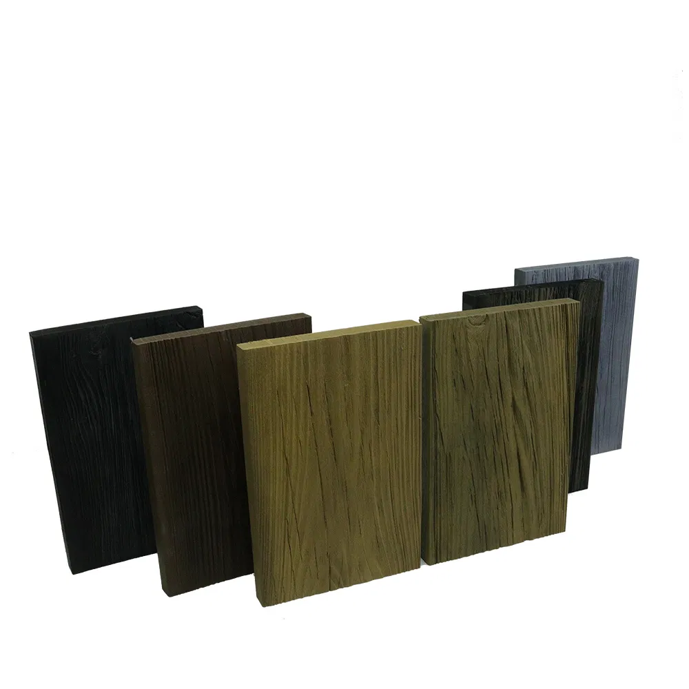 Realistic Timber Look Solid Boards Outdoor PU Composite Decking Boards