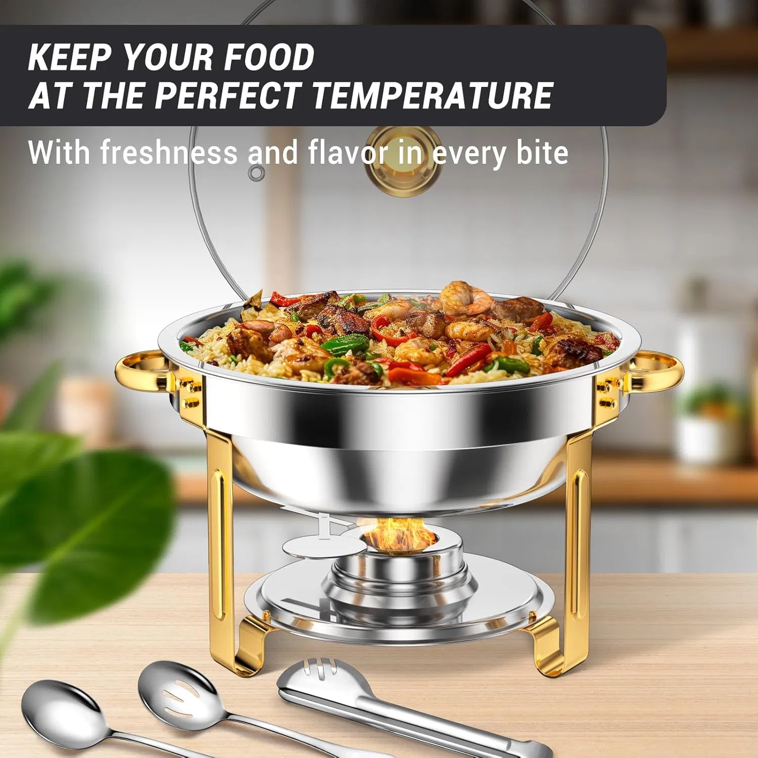 Premium Stainless Steel Roll Top Buffet Chafing Dish for Food Service