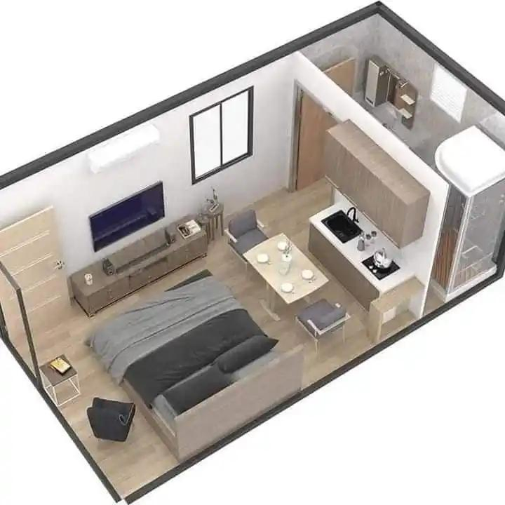 High Quality Portable Hurricane Resistance Double Door 20 Feet Storage Caravan Mobile Office Hotel Tiny Detachable Container House