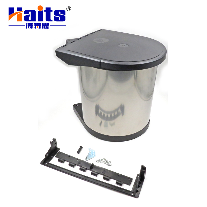 Kitchen Hardware Fittings Cabinet Storage Waste Bin Stainless Steel Plastic Trash Can