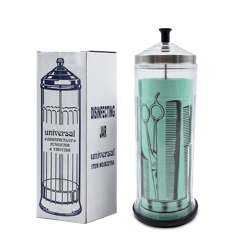 Salon Barber Disinfection Jar Glass Manicure Disinfection Cup Hairdressing Tools