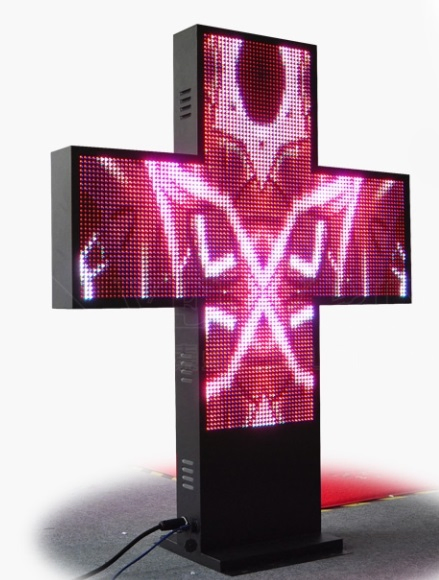 P10 Double-Side Full Color Programmable LED Sign Pharmacy Cross
