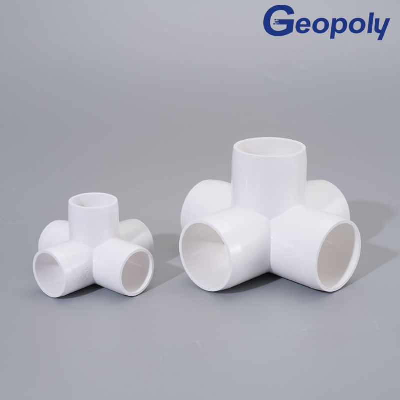 Multi-Size Compatible PVC Three-D Five-Way Connector for Mixed Diameter Pipe Installation