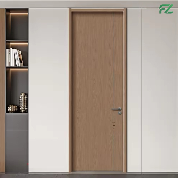 Custom Size Fire-Rated & Soundproof Simulated Wood Grain Aluminum Interior Doors Slab Doors