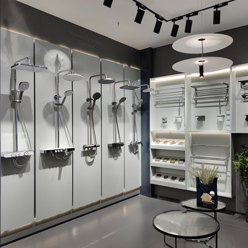 Basin and Kitchen Water Tap Faucet Display Rack Slatwall Hanger Rack for 3 Faucets