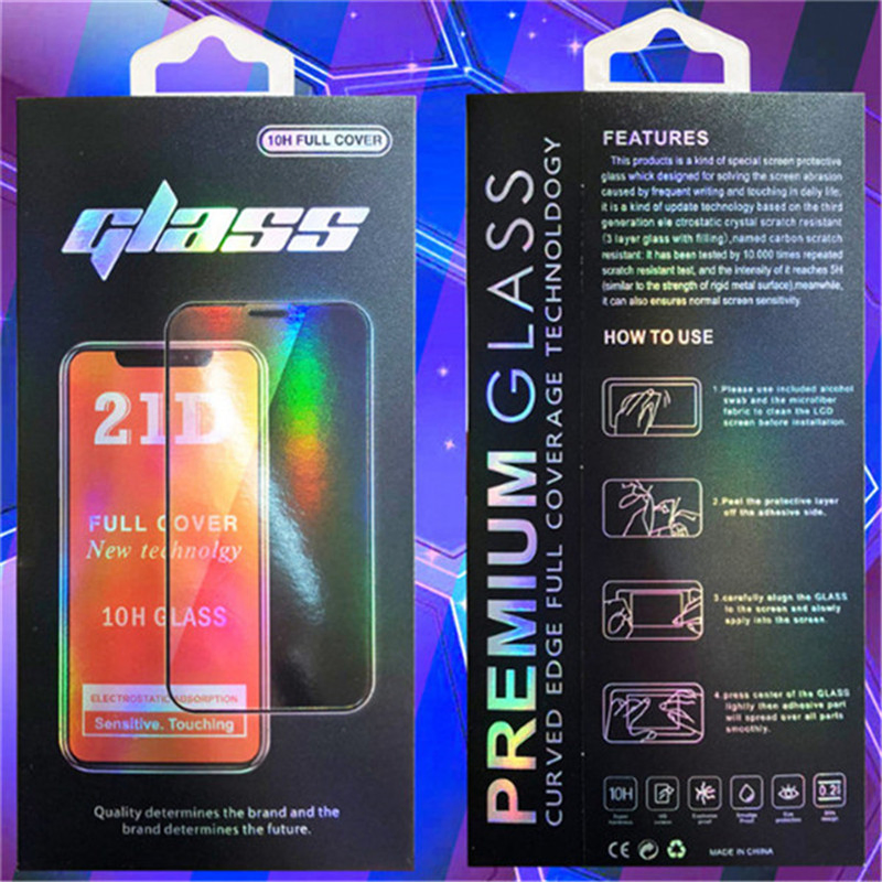 Упаковка 21d защитных стекол для iPhone 6-13 Pro Max